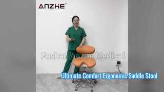 AZ-ST11-1 Ergonomik Sele Tıbbi Operatör Taburesi Videosu | Ayarlanabilir Diş Taburesi Mikrofiber Deri