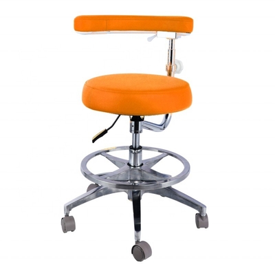 Yükseklik Ayarlı Hastane Mobilyası Sandalyesi Mikrofiber Deri Yuvarlak Şekilli Diş Hekimi Taburesi