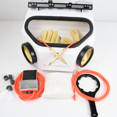 LED Işıklı Diş Kumu Püskürtücü İki Kalem Diş Laboratuvar Ekipmanı Diş Kumlama Makinesi