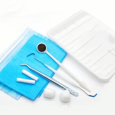 Bir defalık diş enstrüman kitleri ayna/pincir/sondaj/bib//tray ile iyi fiyatlı diş muayene kitleri