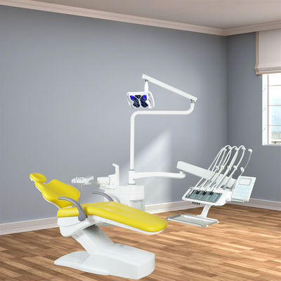 Foshan Fabrikası Diş Hekimi Koltuğu Ünitesi 16 Takım Bir Konteyner Ücretsiz Işıkla Sertleşme Cihazı ve Diş Ölçekleyici Üstten Monte Edilen Diş Ünitesi ile