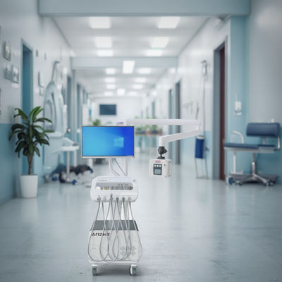 Mobil Veterinerlik Diş İş İstasyonu Taşınabilir Evcil Hayvan Diş Tedavisi Arabası Oral Kamera ve Bilgisayarlı 220V Diş Arabası