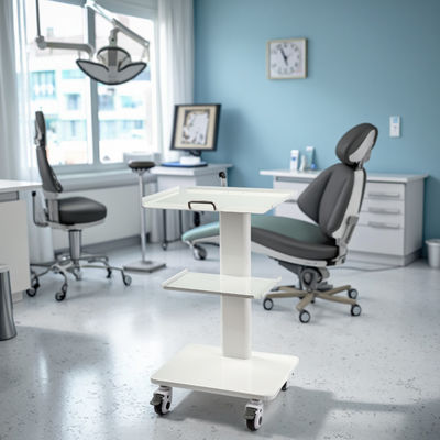 Diş Kliniği Mobil Enstrüman Arabası Frenli Tekerlekli Diş Mobil Arabası Dahili Prizli Diş Taşınabilir Servis Arabası