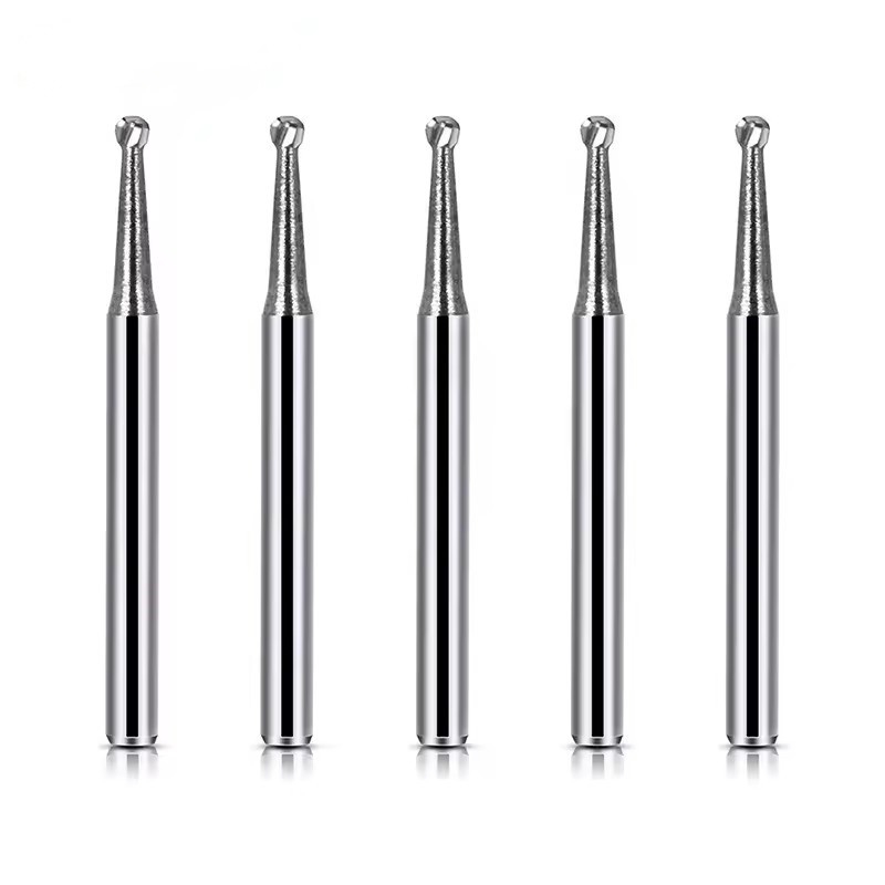 10pcs/ Box Medical Polishing Bur Tungsten Dental Carbide Bur Ball Shape Carbide Burs For Denture