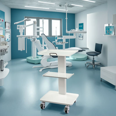 Paslanmaz Çelik Diş Hekimi Arabası Çok fonksiyonel Mobil Laboratuvar Arabası Dahili Soket 3 Katmanlı Mobil Arabayla