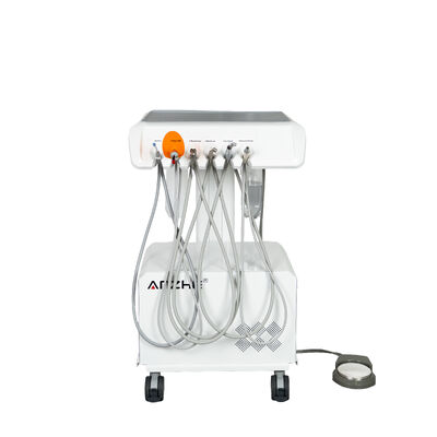 Yerleşik hava kompresörü ile taşınabilir diş hekimliği birimi Scaler LED Curing Light Mobil diş tedavisi arabası