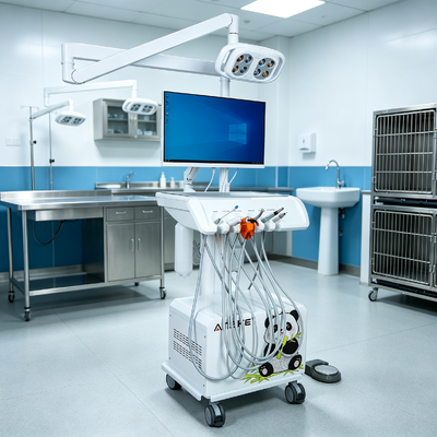 İyi bir fiyat. Veterinerlik kliniği için 8 ampullü LED lamba ile taşınabilir veterinerlik diş birimi çevrimiçi