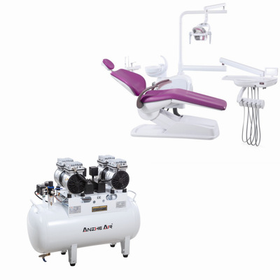 İyi bir fiyat. 1100W Güçlü 60dB Silent Oil Free Dental Air Compressor with 60L Large Capacity for Dental Clinics çevrimiçi