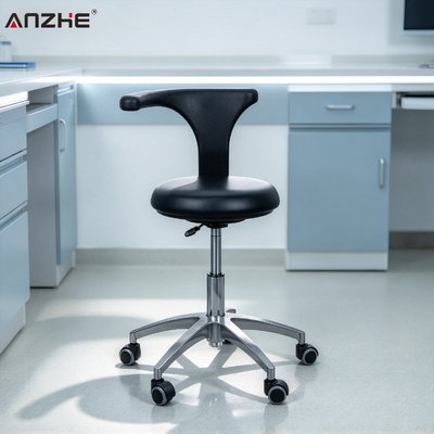 Height Adjustable Swivel Medical Stool with Backrest Mobile Ergonomic Nurse Chair with Casters for Dental Office Hospital